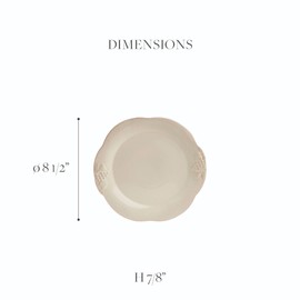 Casafina Ceramic Stoneware 8'' Salad Dessert Plate - Madeira Harvest Collection, Vanilla Creme | Microwave & Dishwasher Safe Dinnerware | Food Safe Glazing | Restaurant Quality Tableware