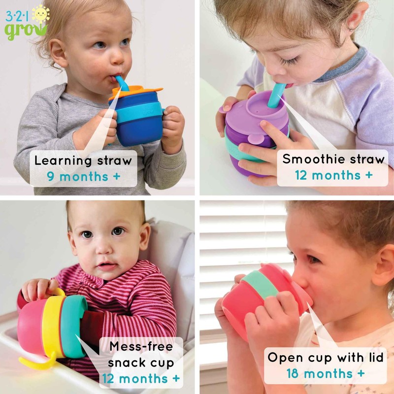 321 Grow Easy Learn Drink and Snack Set – Silicone