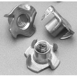 Stainless Steel T-Nut, 5/16" -18 4-Prong Heavy Duty Tee Nut for Wood, Cabinetry, Rock Climbing Holds, Threaded Insert, Furniture 25Pcs