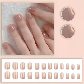 [ALLEVG] Nail Tips, 24 Pieces, Short, Autumn and Winter, Solid Color, Popular Japanese Style, Cute, Simple, Stylish, Coming of Age Ceremonies, School Entrance Ceremonies, Graduation Ceremonies,