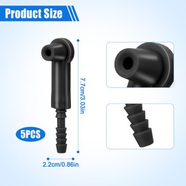 NQEUEPN 5pcs Brake Fluid Bleeder Bleeding Connectors, Exchange Tool Connector Brake Bleeder Adapter Kit Oil Pumping Pipe Connectors Automotive Quick Brake Oil Exchange Tool for Cars Vehicles (Black)