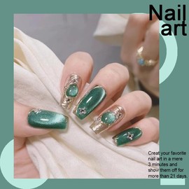 Arte Clavo 10ML Cat Eye Gel Nail Polish 1Pc Green Gel Polish with Magnet Soak off Holographic Magnetic Nail Polish for Nail Art Manicure Salon DIY at Home, 0.33 OZ 6013…