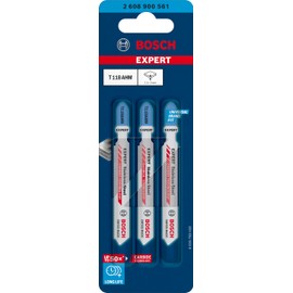 Bosch 3 x Expert 'Stainless Steel' T 118 AHM Jigsaw Blade (for Stainless Steel Sheets, Length 83 mm, Professional Accessories Jigsaw)