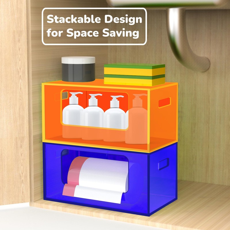 HappyDino Stackable Trash Bag Holder Dispenser Under Sink Extra Large