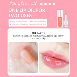 Littryee Cherry Lip Oil - Alivia Los Labios Agrietados Y Mejora El Brillo | Labios Hidratante Larga Duración, Lápiz Labial Líquido Color Transparente Teñido con Aceite Natural