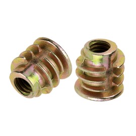 Pack of 50 Furniture Nuts with Hex Head Made of Zinc Alloy M4 x 8 mm Thread for Wood Inserts Thread Inserts M4 Wood Bushings 8 mm Thread Inserts for Wood M4 x 10 Bu