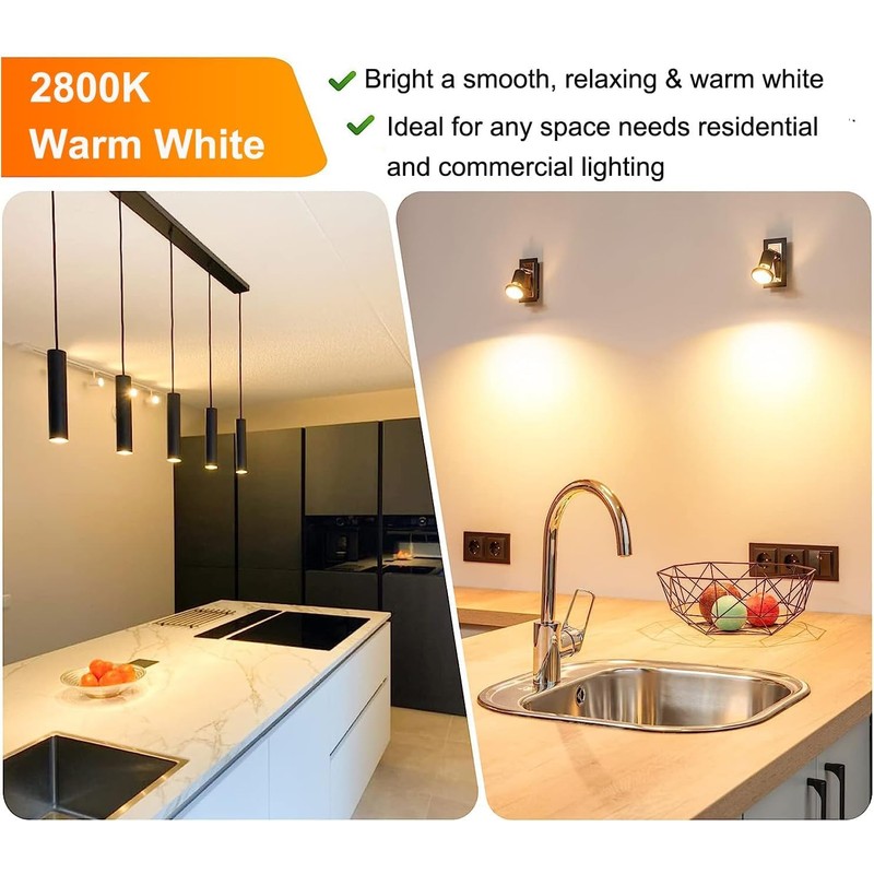 Vinaco Halogen GU10 Bulb Dimmable 50W 2800K Warm White for