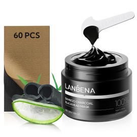 LANBENA 3.0 Bamboo Charcoal Nose Pore Strips, UPGRADED Blackhead Remover Mask for Stubborn Blackheads, Dirts, Whiteheads, Oil and More, Face Pore Purifying Cleansing, Aloe Vera, Volcanic Ash