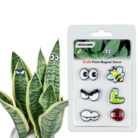 HOMDSG Cute Plant Magnets Eyes for Potted Plants, Plant Safe Magnet Pins Charms, Unique for Plant Lovers, Indoor Plant Accessories, Set of 6