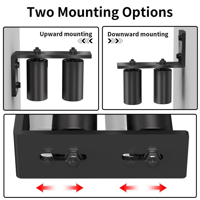 Sdstone Slide Gate Guide Roller 4" Black with L Rear