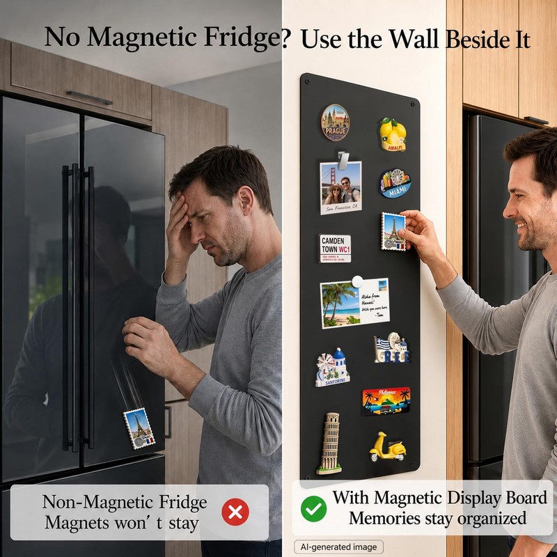 Qiytecno Travel Magnetic Board for Wall: Solution for Non-Magnetic Fridge