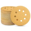 100 Pcs Abrasive 5 in Gold Sanding Disc Hook and