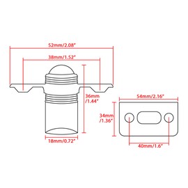 Mooche Door Latch Stainless Steel Internal Door Latch with Strike Plate Adjustable Tension Door Ball Catch for Cabinet Drawer Wooden Door Metal Door Brushed Pack of 4