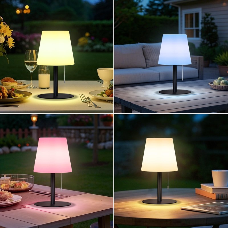 Outdoor Table Lamp Wireless Solar Pack of 2