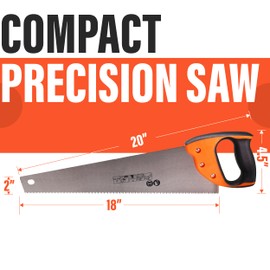 18” Hand Saw for Wood Cutting, 6 TPI Fine Cut, Sharp Blade Hand Held Saw, Ergonomic Non-Slip Comfortable Handle for Secure Hold, Ideal Hand Saw for Tree Cutting, Trimming & Pruning - by Drixet