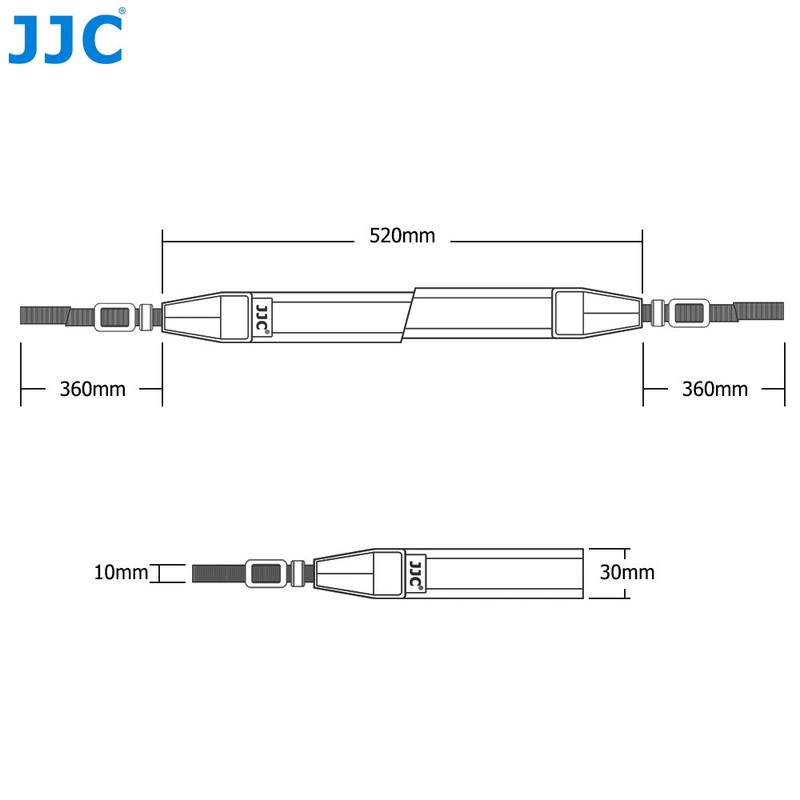 JJC NS-M1BK Neoprene Umhängeband für Kameras, Schwarz, Fits Mirrorless Camera