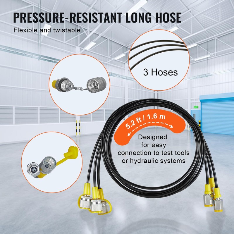 Hydraulic Pressure Test Kit, 250/400/600bar, 3 Gauges 11 Test Couplings