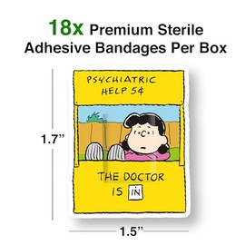 GAMAGO- “Peanuts Lucy Vendas para Niños y Kidults Juego de 18 Vendas Autoadhesivas Envueltas Individualmente