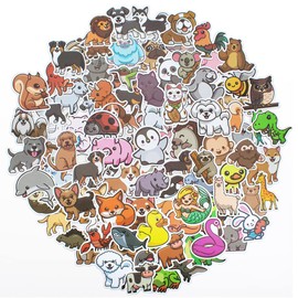 CIOUYAOS 100 Stück Sticker Set, Aesthetic Vintage Deko Diy Schöne Wasserfeste Vinyl Aufkleber for Auto Laptop Skateboard Fahrrad Decoration Mädchen Kinder School Stuff (tiere)