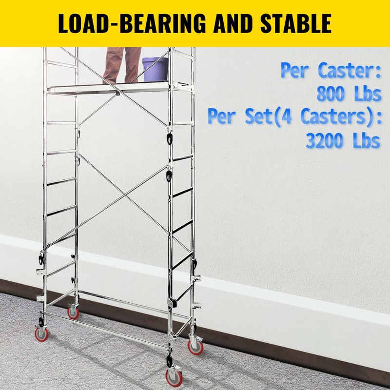 VEVOR Scaffolding Wheels 8", Scaffold Wheels Set of 4, Heavy