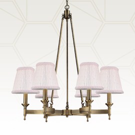 Royal Designs, Inc. CS-1133-5PNK-6 Organza Dots Empire Chandelier Shade with Designer Trim, 3 x 5 x 4.5, Pink Dots, 6-Pack