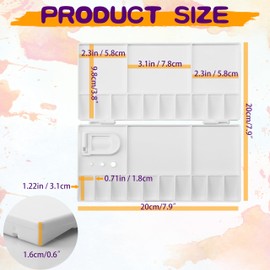 Watercolor Palette, Halobios Paint Palette with 20-Well and 5 Mixing Areas, Folding Paint Tray with Thumbhole and Paint Brush Holder, Plastic Painting Palette for Kids Beginners Artists