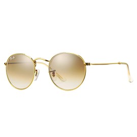 Pro Acme PA3447 Classic Crystal Glass Lens Retro Round Metal Sunglasses, 50mm (Crystal Brown Gradient Lens)