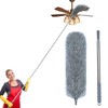 Microfiber Feather Duster with Extendable Pole, 100-inch Extra-Long Dusters Telescoping