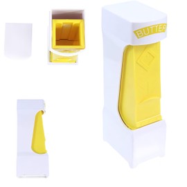 Butter Cutte, Simple One Click Stick Butter Cutter - Butter Cheese Cutter - Butter Dispenser to Store Butter for Making Bread, Cakes, Cookies. (Yellow)