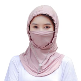 JDYaoYing Summer Balaclava Hat Face Mask with Neck Guard UV Protection Full Head Mask for Men Women Fishing Cycling (Pink-B)