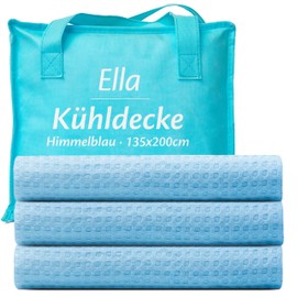 Ella Kühlende Decke, Atmungsaktive Cooling Sleep Decke, Tencel-Stoff und umweltfreundliche Kühldecke für Menschen, Kühldecken zum Schlafen, Oeko-TEX-zertifizierte dünne Sommerdecke 135x200 Himmelblau