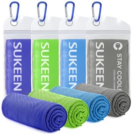 Sukeen [4 Pack Cooling Towel (40"x12"),Ice Towel,Soft Breathable Chilly Towel,Microfiber Towel for Yoga,Sport,Running,Gym,Workout,Camping,Fitness,Workout & More Activities