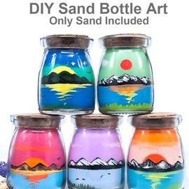 0.85LB White Adult Sand Art for Bottles, Art Sand Assortment Decorating Adhesive Sand Art Pictures, Fine Sand for DIY Sand Painting, Colored Sand Arts for Wedding Decoration