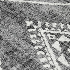 ReaLife Machine Washable Area Rug Runner - Living Room Bedroom Bathroom Kitchen Entryway Office - Padded Low Pile Stain Resistant Premium - Moroccan Diamond Tribal - Jax - Gray 2'6" x 8'