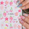 1pcs Summer Nail Stickers for Nail Art Embossed Nail Decals