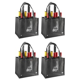 CYMA Reusable 6 Bottle Wine Tote- 4 Pack