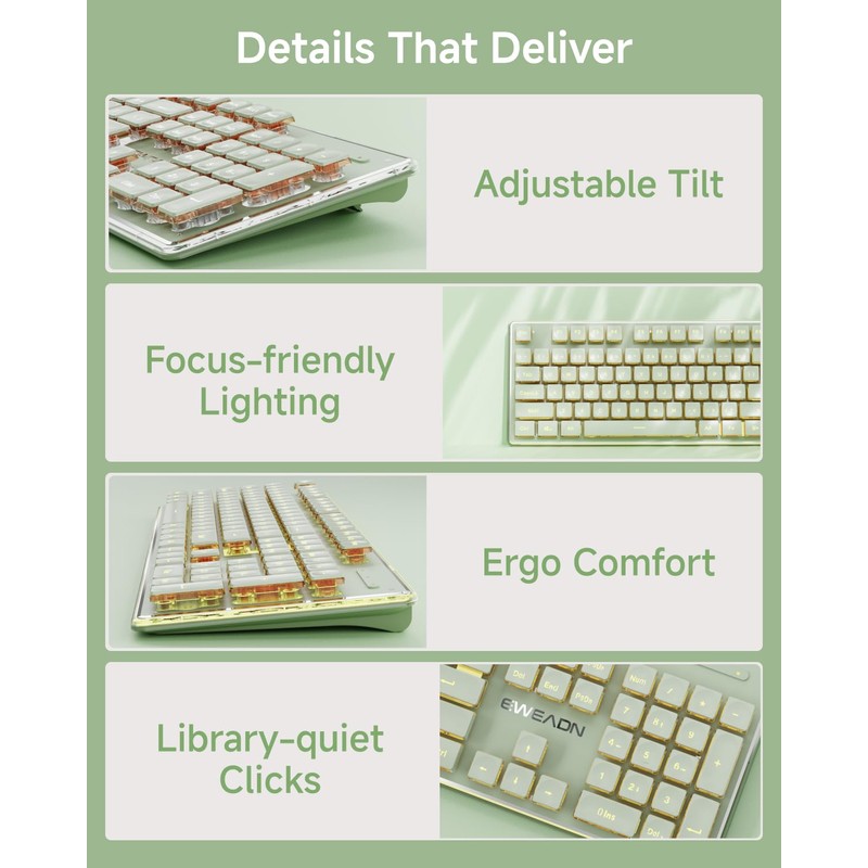 V3 Wireless Keyboard and Mouse with Single Backlit, Metal Panel,