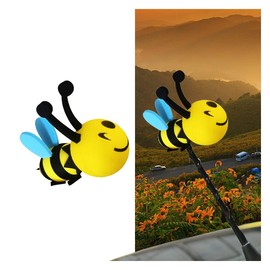 Happy Bee Car Antenna Topper, Cute Bee Automotive Antenna Ball, Easy to Find Car in The Parking Lot, Universal Car Exterior Accessories for Vehicle Truck SUV (Bee)