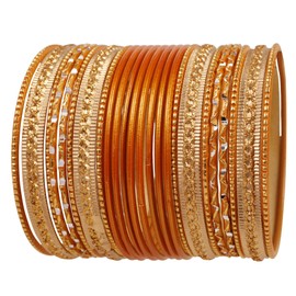 Touchstone "Colorful 2 Dozen Bangle Collection Indian Bollywood Pastel Turmeric Golden Glaze Designer Jewelry Special Large Size Bangle Bracelets Set Of 24 In Gold Tone For Women.