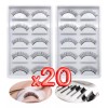 Veraly 20 Pares Pestañas Práctica Extensiones Maquillaje Lashista Color Negro