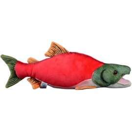 Sockeye Salmon Plush Toy, Realistic Red Salmon Stuffed Animal， Sea Sockeye Salmon Ocean Fish Collection Gift for Kids，15 Inches…