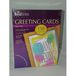 Royal Brites 150 White Greeting Card Stock w/Envelopes