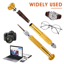 Grevosea 5-in-1 Mini Screwdriver Set, Multifunctional Tiny Screwdriver Slotted and Phillips Professional Precision Sunglasses Screwdriver for Eyeglass Sunglass Watch Jewelry Computer Repair Tool Kit