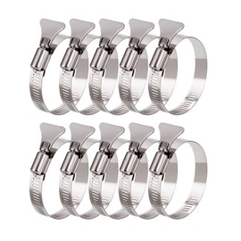 Suprom 2 inch Hose Clamp, 10 Pack Adjustable 1 1/2"-2 1/2" Diameter Hose Clamps With Easy Turn Thumb Screw, 304 Stainless Steel Hose Clamps For Securing Hose, Automotive and Mechanical Applications