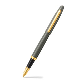 Sheaffer VFM 9427 Glossy Light Gray Fountain Pen With PVD Gold Tone Trim | Medium Nib | Premium Gray Pen