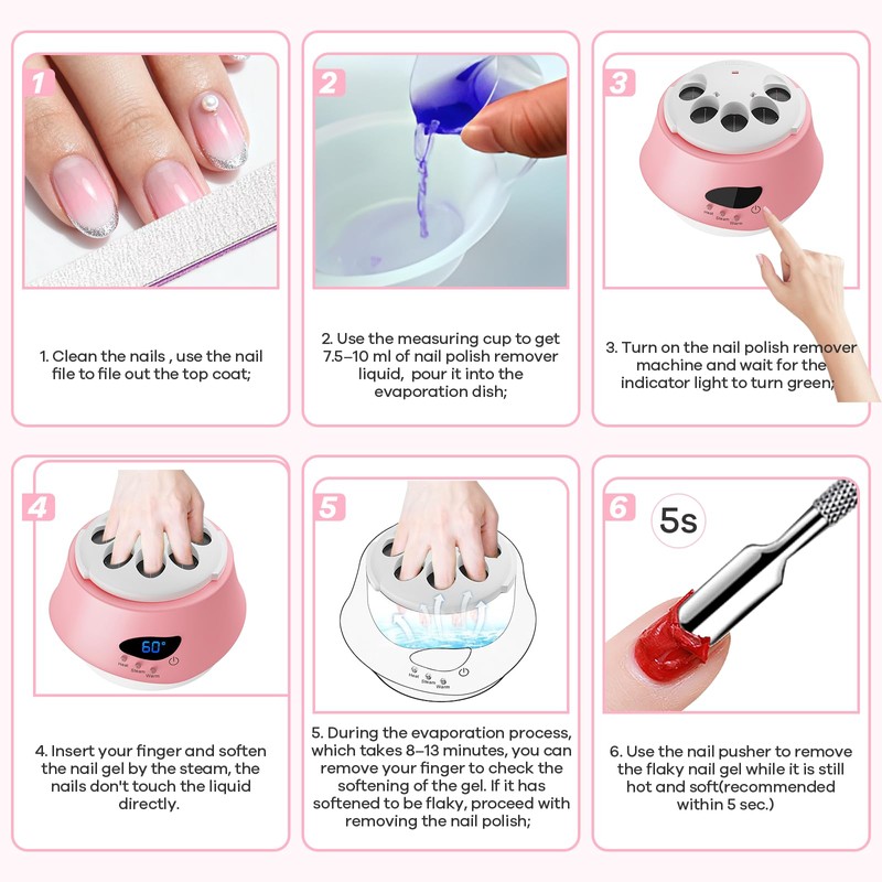 50W Nail Steamer Remover, Professional Bask La Steam Pro Gel