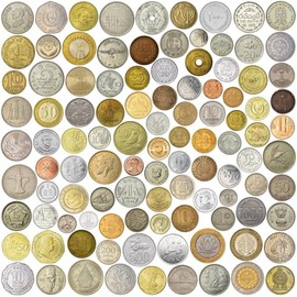 Asian Replica Coin Collection - 100 Different Asian Tokens - Japanese, Indian, Chinese, Filipino, and More - Symbols, Scripts, Leaders and Landmarks