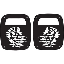 JeepTails Monster Tail lamp Light Covers Compatible with Jeep CJ or YJ and TJ Wranglers Black Set of 2