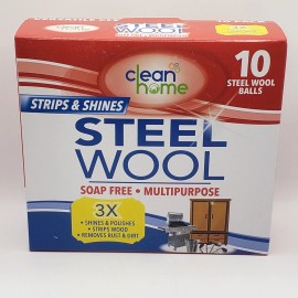 Clean Home Steel Wool Soap Free Multipurpose 10 Count Box