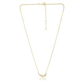 Vanbelle 18K Gold Plated Jewelry - Laurel Wreath Leaves Pendant Necklace with Cubic Zirconia Stones - Elegant handcrafted for Women - 16" long + 2" extender